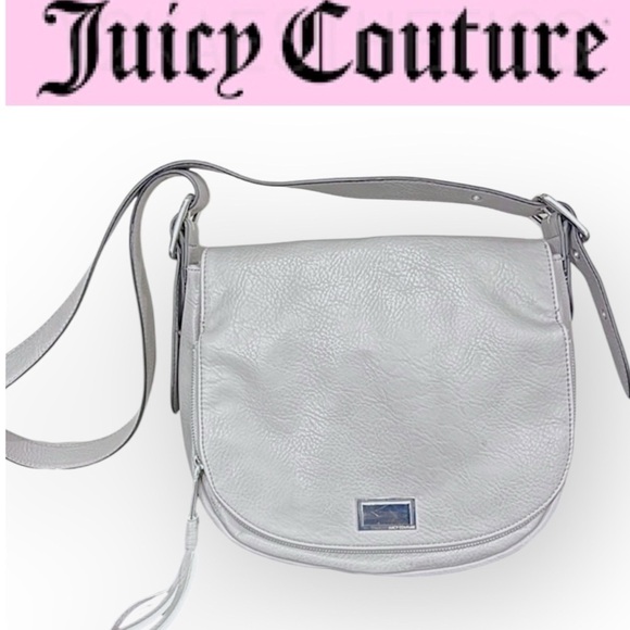 Juicy Couture Rosa vegan leather saddle bag/Crossbody adjustable strap10”x11” - Picture 1 of 15